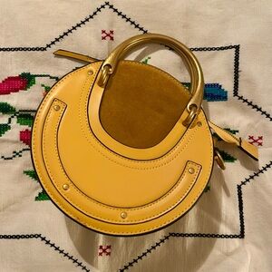Yellow Round Leather Purse